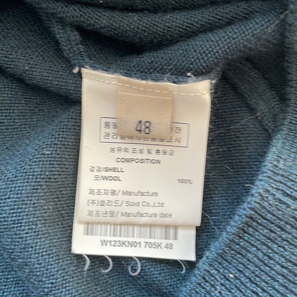 WOOYOUNGMI Deep Teal Wool Sweater SIze Small - Picture 2 of 11